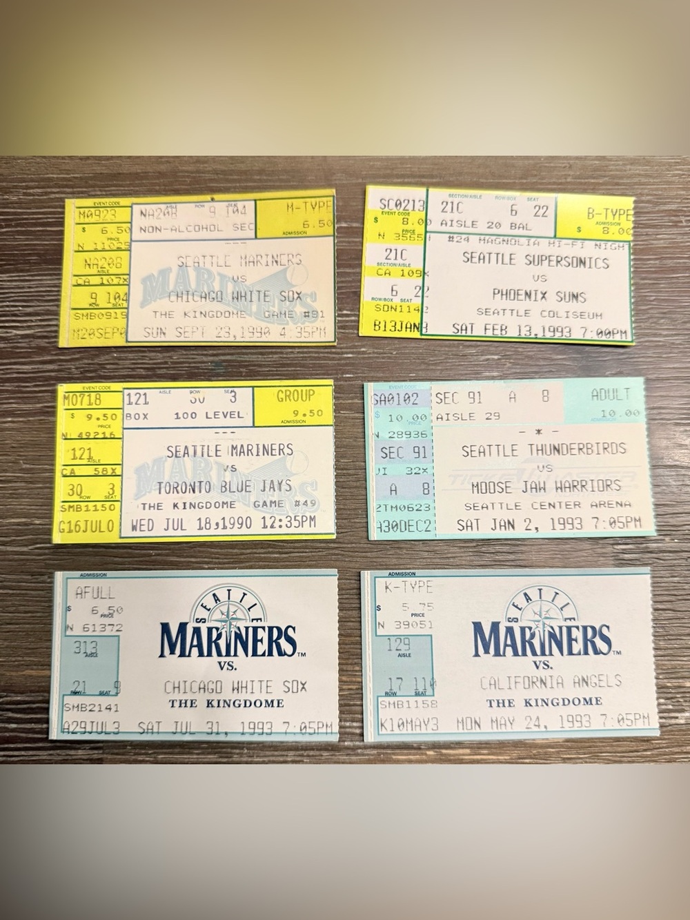Vintage Ticket Stubs 1990-1993 Baseball Hockey Basketball Sporting Events